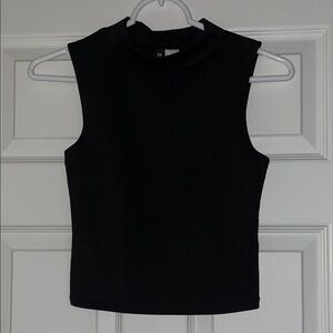 🖤 H&M Mock Neck Cropped Tank Black | S